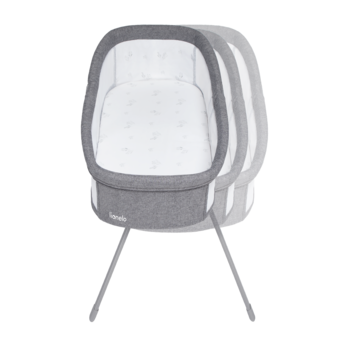 Кроватка приставная Lionelo Malin Grey Concrete, серый - Pampik - 4