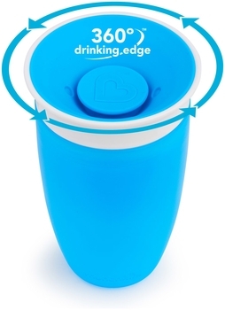 Чашка-непроливайка Munchkin Miracle 360 з кришкою, 296 мл, блакитний (51858) - Pampik - 2