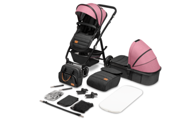 Універсальний візочок 2 в 1 Lionelo Amber Pink Rose, рожевий - Pampik - 2