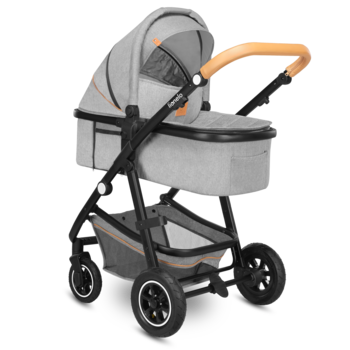 Універсальна коляска 2 в 1 Lionelo Amber 2 Grey Stone, світло-сірий - Pampik - 3