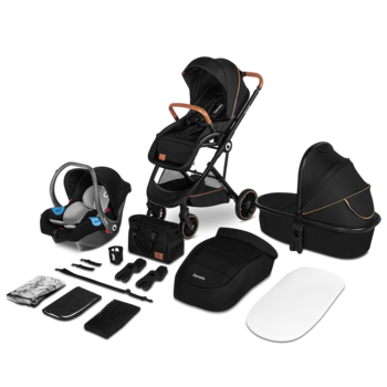 Універсальний візочок 3 в 1 Lionelo Riya 3in1 Black Onyx, чорний - Pampik - 4