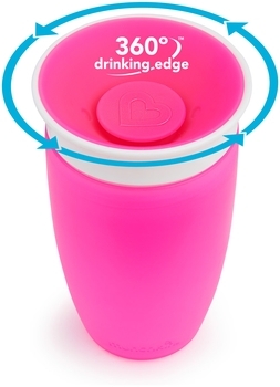 Чашка-непроливайка Munchkin Miracle 360 з кришкою, 296 мл, рожевий (51859) - Pampik - 2