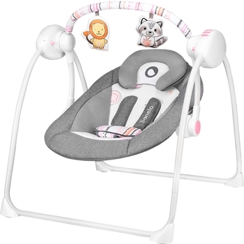 Крісло-гойдалка Lionelo Ruben Grey Rose, сірий - Pampik