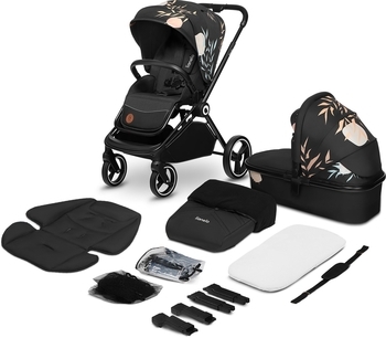 Універсальний візочок 2 в 1 Lionelo Mika Lovin, чорний - Pampik - 2