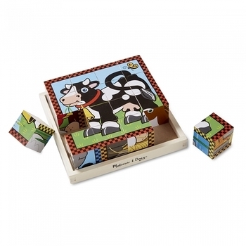 Дерев'яні кубики на платформі Melissa&Doug Ферма (MD775) - Pampik - 4