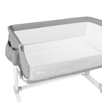 Кроватка приставная Lionelo Theo Concrete, серый - Pampik - 16