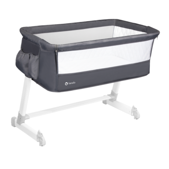 Ліжечко приставне Lionelo Theo Dark Grey, темно-сірий - Pampik - 3