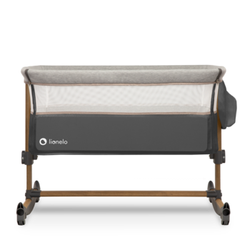 Ліжечко приставне Lionelo Leonie Grey Stone, темно-сірий - Pampik - 6