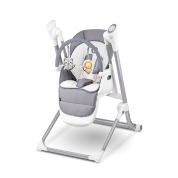 Крісло-гойдалка для годування 2 в 1 Lionelo Niles Grey, сірий - Pampik - 2