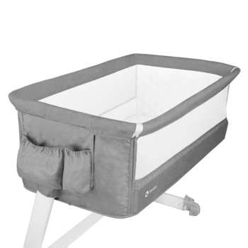 Кроватка приставная Lionelo Theo Concrete, серый - Pampik - 14