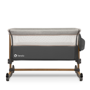 Ліжечко приставне Lionelo Leonie Grey Stone, темно-сірий - Pampik - 5