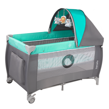 Ліжечко-манеж Lionelo Sven Plus Turquoise Grey, бірюзовий - Pampik - 9