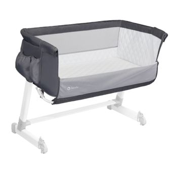 Ліжечко приставне Lionelo Theo Dark Grey, темно-сірий - Pampik - 4