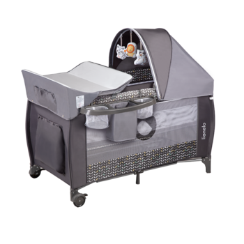 Ліжечко-манеж Lionelo Sven Plus Grey Scandi, сірий - Pampik - 2