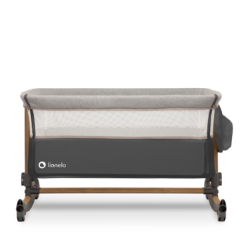 Ліжечко приставне Lionelo Leonie Grey Stone, темно-сірий - Pampik - 11