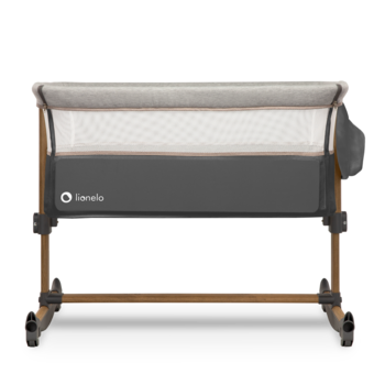Ліжечко приставне Lionelo Leonie Grey Stone, темно-сірий - Pampik - 4