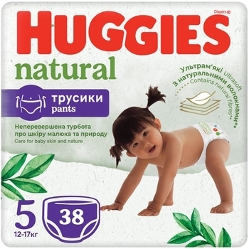 Трусики-підгузки Huggies Natural Pants Mega 5 (12-17 кг), 38 шт. - Pampik
