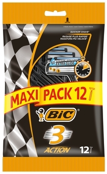 Набір бритв без змінних картриджів Bic Action 3, 12 шт. (3086123437654) - Pampik