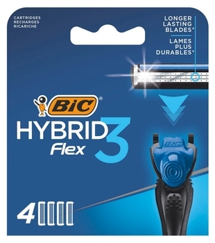 Сменные картриджи для бритья BIC Flex 3 Hybrid мужские, 4 шт. (3086123480926) - Pampik