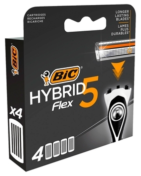 Сменные картриджи для бритья BIC Flex 5 Hybrid мужские, 4 шт. (3086123644885) - Pampik
