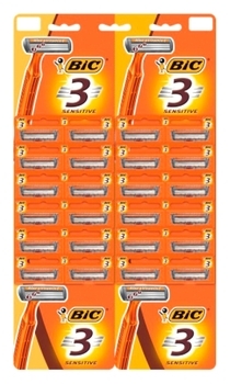 Станок одноразовый BIC 3 Sensitive, 1 шт (3086126691565) - Pampik