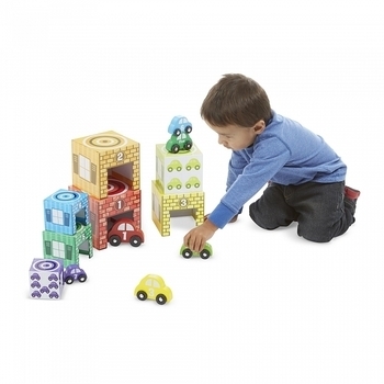 Набор блоков-кубов Melissa&Doug Автомобили и гаражи (MD12435) - Pampik - 2