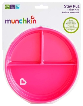 Тарілка на присосці Munchkin Stay Put, рожевий (27160.02) - Pampik