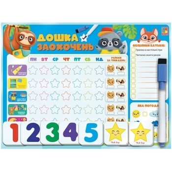 Магнитная доска Vladi Toys Доска поощрений, с маркером, украинский язык (VT3601-24) - Pampik