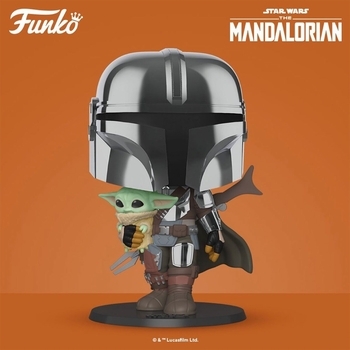 Игровая фигурка Funko Pop Мандалорец - Мандалорец в хроме с малышом (49931) - Pampik - 5