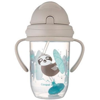 Чашка непроливайка з трубочкою і обважувачем Canpol Babies Exotic, 270 мл, сірий (56/606_grey) - Pampik
