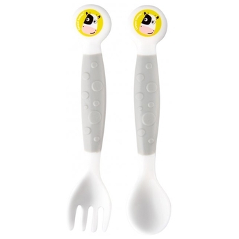 Вилка та ложка Canpol Babies з гнучкими ручками, сірий (56/580) - Pampik - 2