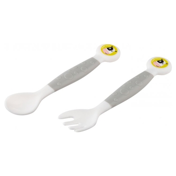Вилка та ложка Canpol Babies з гнучкими ручками, сірий (56/580) - Pampik