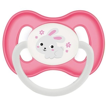 Пустушка Canpol Babies Bunny & Company кругла латексна, 0-6 міс., Рожевий, 1 шт. - Pampik