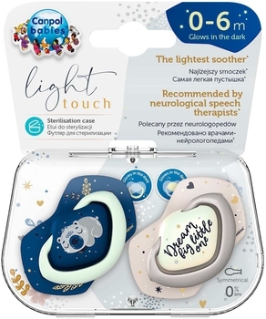 Пустышка Canpol Babies Sleepy Koala силиконовая симметричная, 0-6 мес., синий, 2 шт. - Pampik - 6