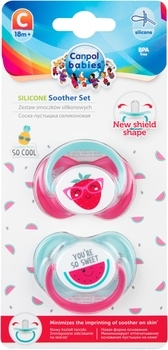 Пустышка Canpol Babies So Cool силиконовая симметричная, 18+ мес., бирюзовый, розовый, 2 шт. - Pampik - 4