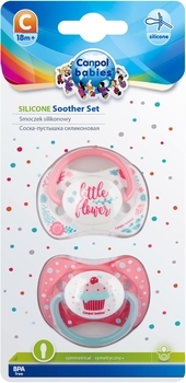 Пустышка Canpol Babies силиконовая симметричная, 18+ мес., коралловый, 2 шт. - Pampik - 2