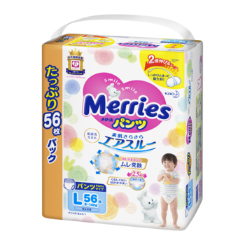 Подгузники-трусики Merries L (9-14 кг), 56 шт. - Pampik - 2