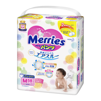 Подгузники-трусики Merries M (6-11 кг), 58 шт. - Pampik - 2