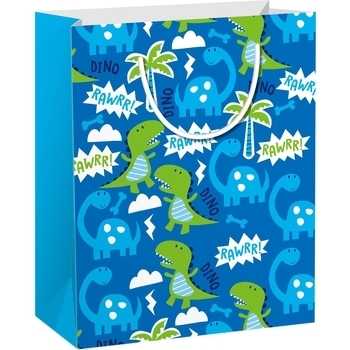 Подарунковий паперовий пакет Malevaro Dino 1, 26x12,7x32,4 см (D-20-149-1) - Pampik