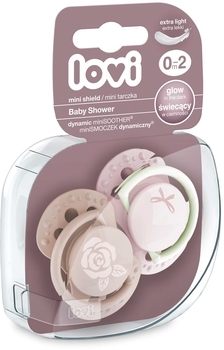Динамичная силиконовая пустышка Lovi Baby Shower Girl, 0-2 мес, 2 шт. - Pampik - 2