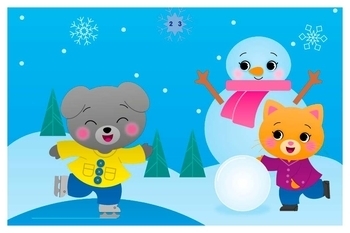 Аплікації наліпками: Киця (укр) - Каспарова Юлія - Pampik - 2