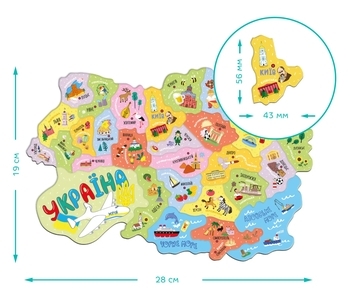 Пазл магнітний Dodo Карта України, 28 елементів (200241) - Pampik - 3