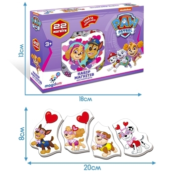 Набір магнітів Magdum Щенячий патруль. Щасливий день, 22 шт. (ML4034-04) - Pampik - 3