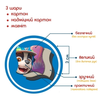 Набір магнітів Magdum Щенячий патруль Динопригода, 35 шт. (ML4034-35) - Pampik - 5