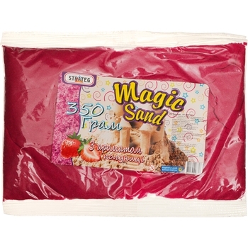 Кінетичний пісок Strateg Magic Sand, з ароматом полуниці, 350 г, рожевий (370-11) - Pampik