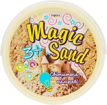 Кінетичний пісок Strateg Magic Sand, світиться у темряві, класичний, 350 г (370-7) - Pampik