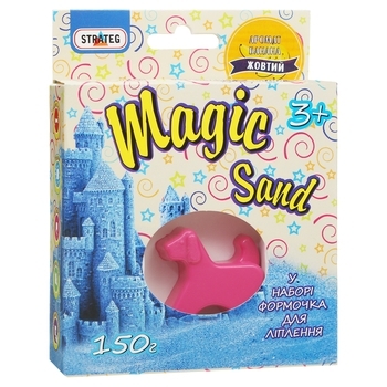 Кінетичний пісок Strateg Magic Sand, з ароматом банана, 150 г, жовтий (39312) - Pampik