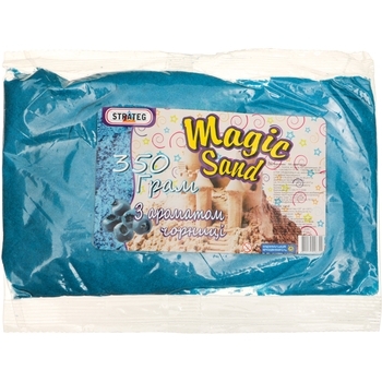 Кінетичний пісок Strateg Magic Sand, з ароматом чорниці, 350 г, блакитний (370-10) - Pampik