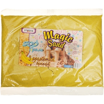 Кінетичний пісок Strateg Magic Sand, з ароматом банана, 500 г, жовтий (371-12) - Pampik