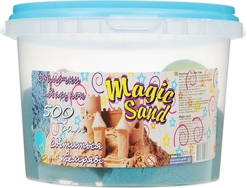 Кінетичний пісок Strateg Magic Sand, світиться у темряві, 500 г, блакитний (371-9) - Pampik - 2